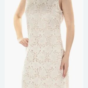 $5 LABOR DAY SALE Jessica Howard Ivory Floral Lace Midi Dress